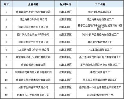 成都高新區(qū)12家企業(yè)入選四川省先進級智能工廠，網絡技術服務成關鍵支撐